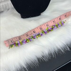 Handmade Floral  Purple and Green Bracelet